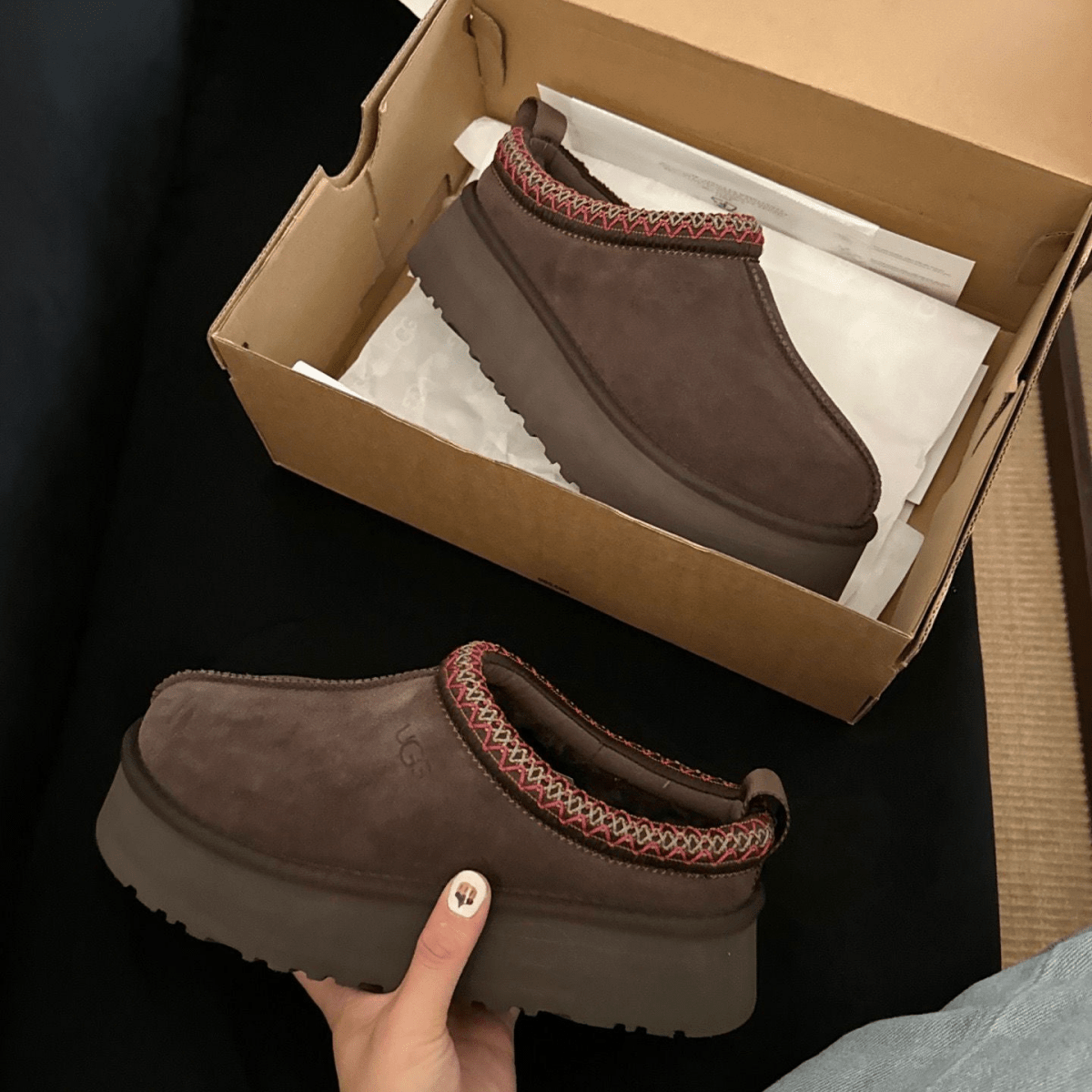 UGG TAZZ SLIPPER - Dusted Cocoa | Women’s Platform Slippers - DREAMWEAR