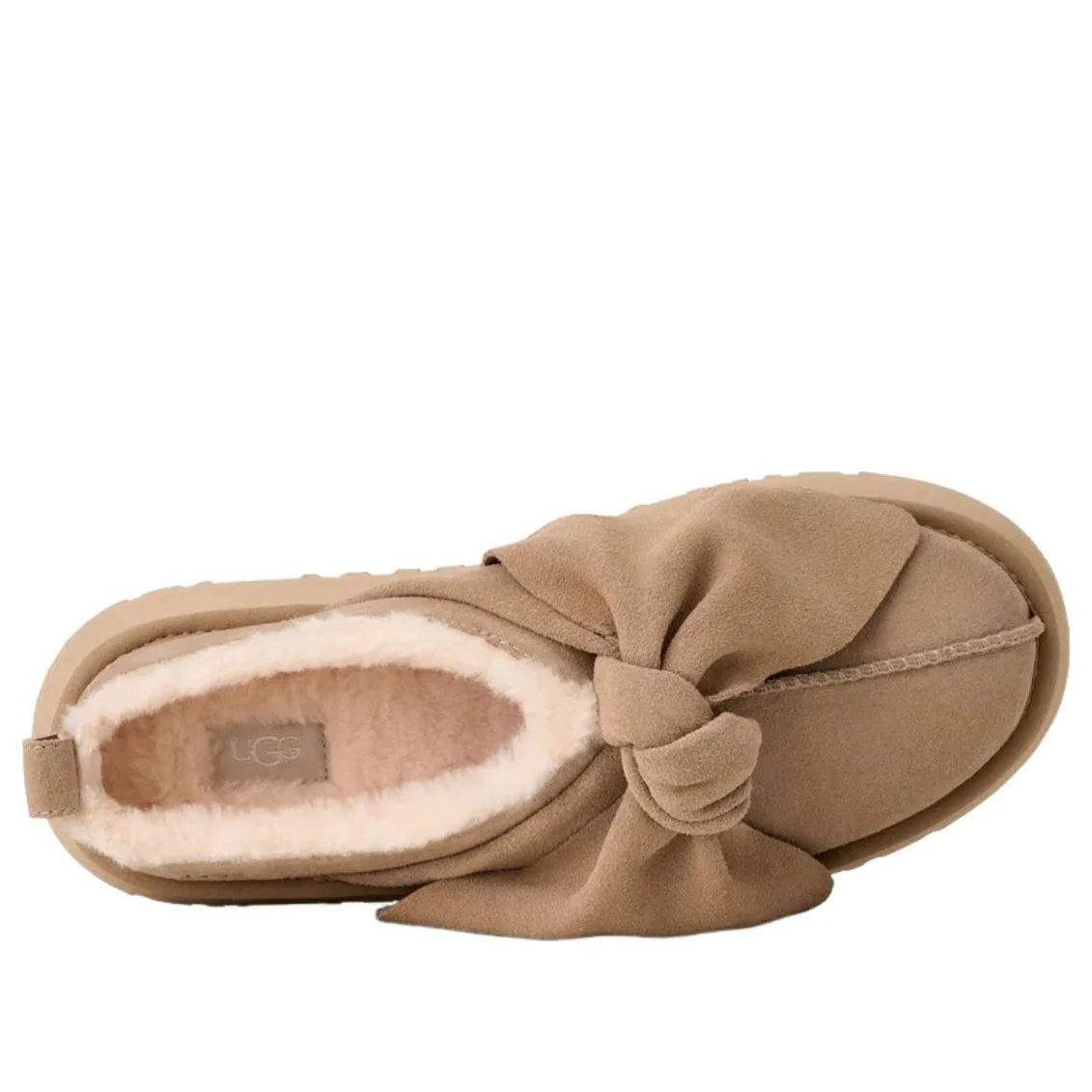 UGG Women’s Platform Slip - On Bow Slipper – Sand - DREAMWEAR
